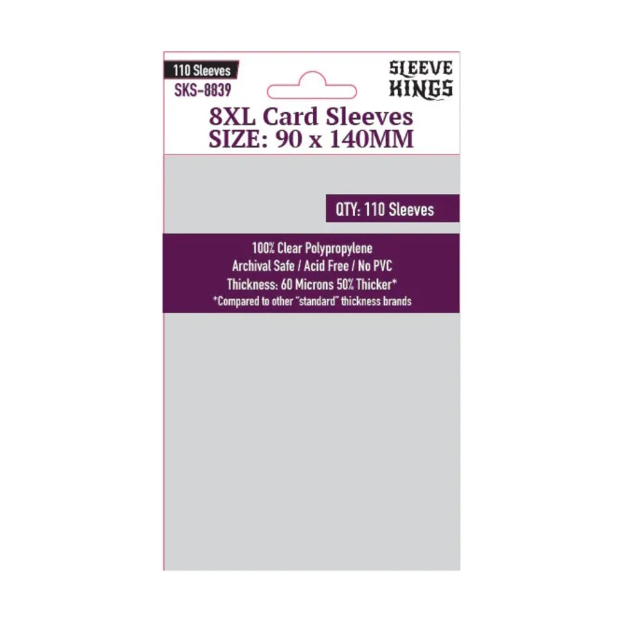

Карманы для карточек 8XL 90x140 мм (110), Card Sleeves (Sleeve Kings)