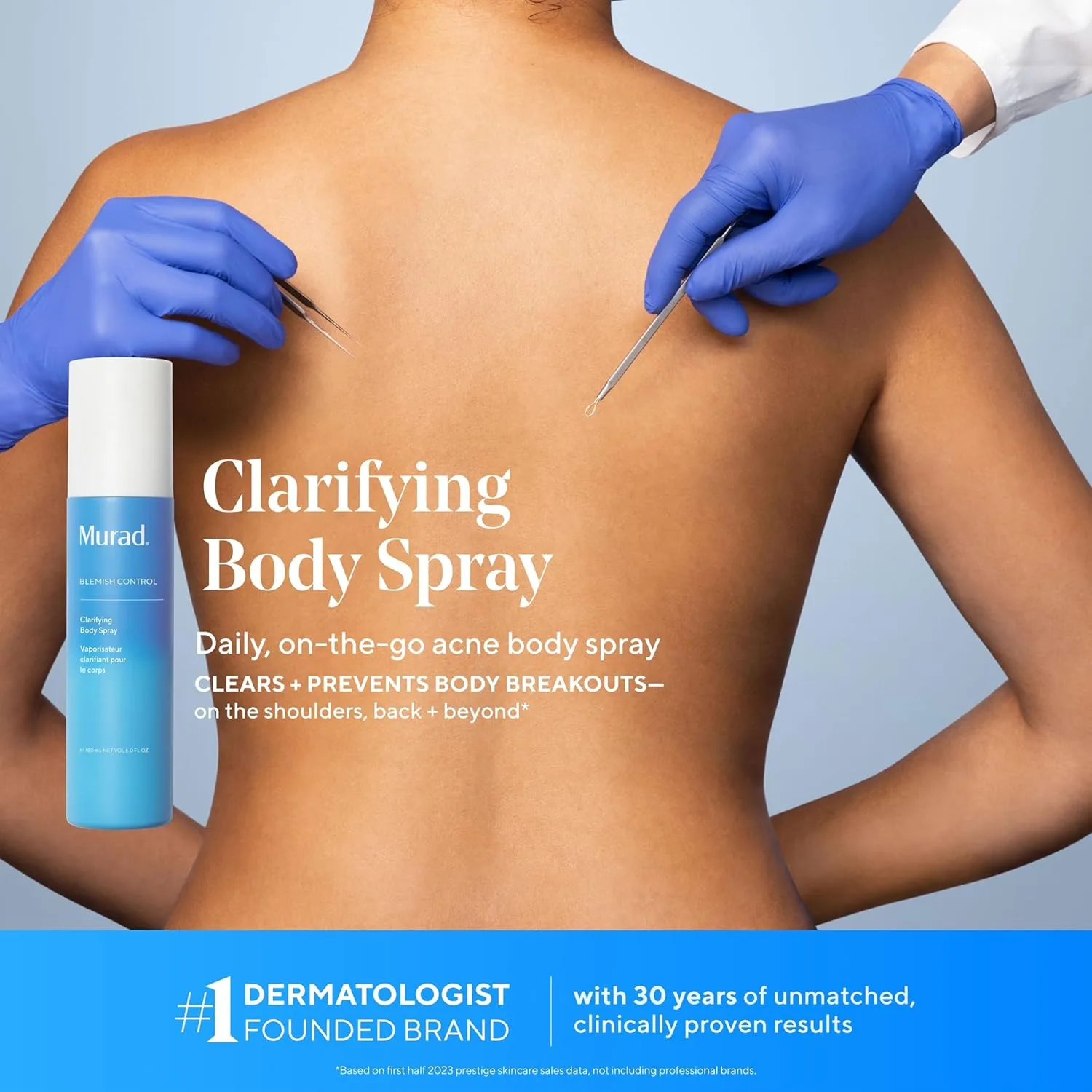 Murad Clarifying Body Spray - ежедневное средство с салициловой кислотой от акне на теле, очищает и предотвращает высыпания на спине, плечах, руках и по всему телу без пересушивания кожи 177 мл (1 шт.) — фото 4