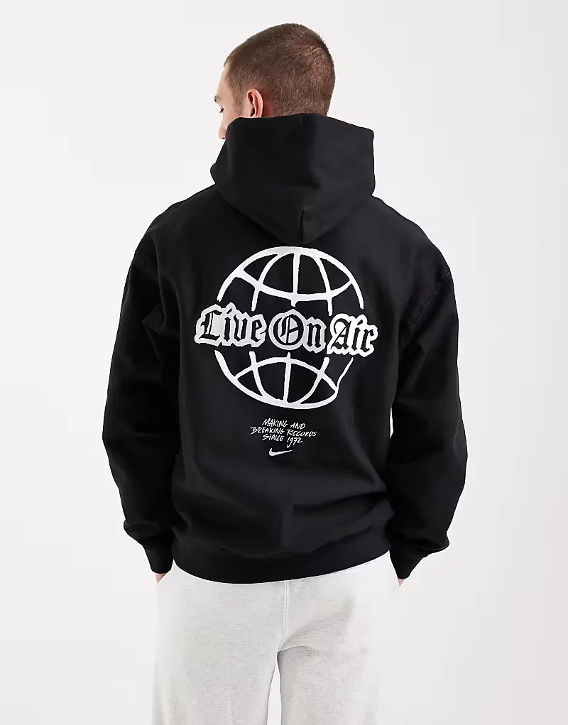 Худи Nike Solo Swoosh с графическим принтом на спине, черный
