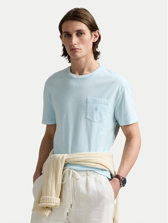

Футболка облегающего кроя на заказ 710969628002 Polo Ralph Lauren, голубой