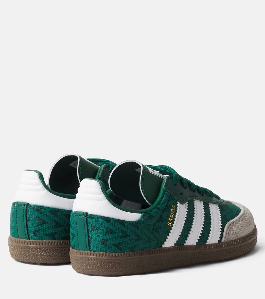 Кожаные кроссовки Samba OG Adidas Originals Kids, зеленый — фото 2