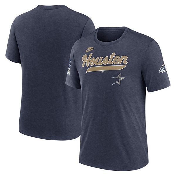 

Мужская футболка houston astros cooperstown collection eras tri-blend цвета вересковый темно-синий Nike