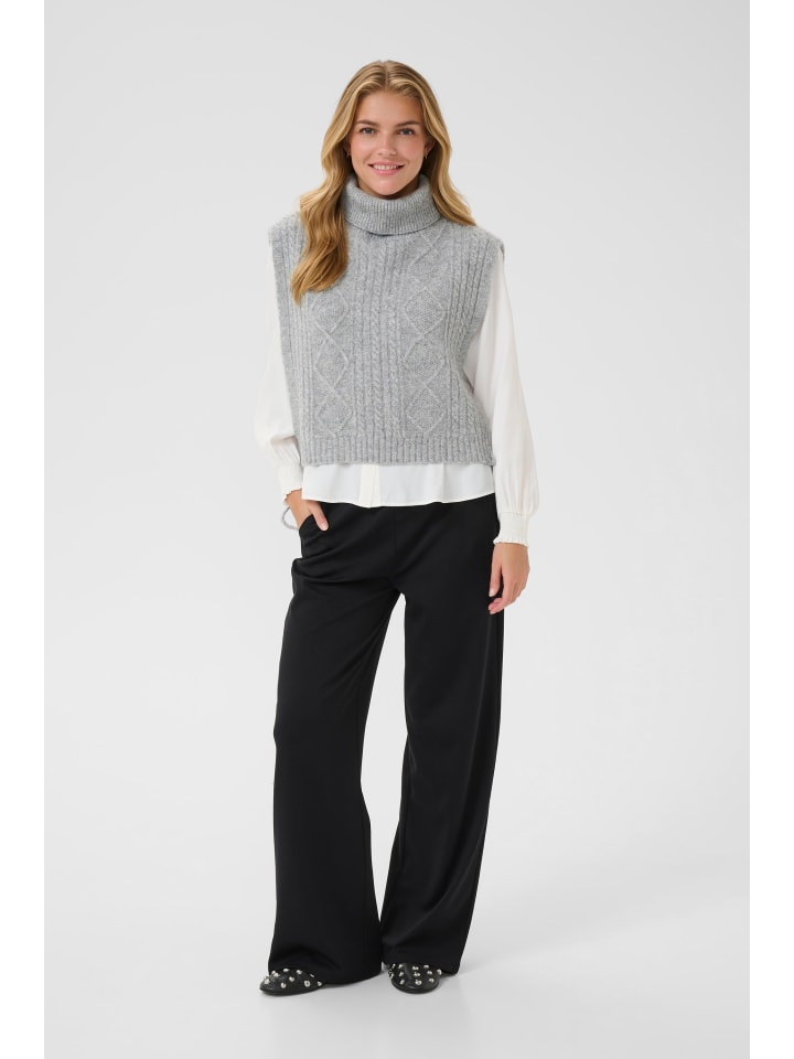 

Cream Вязаный жилет CRFrina прямого кроя, серый меланж