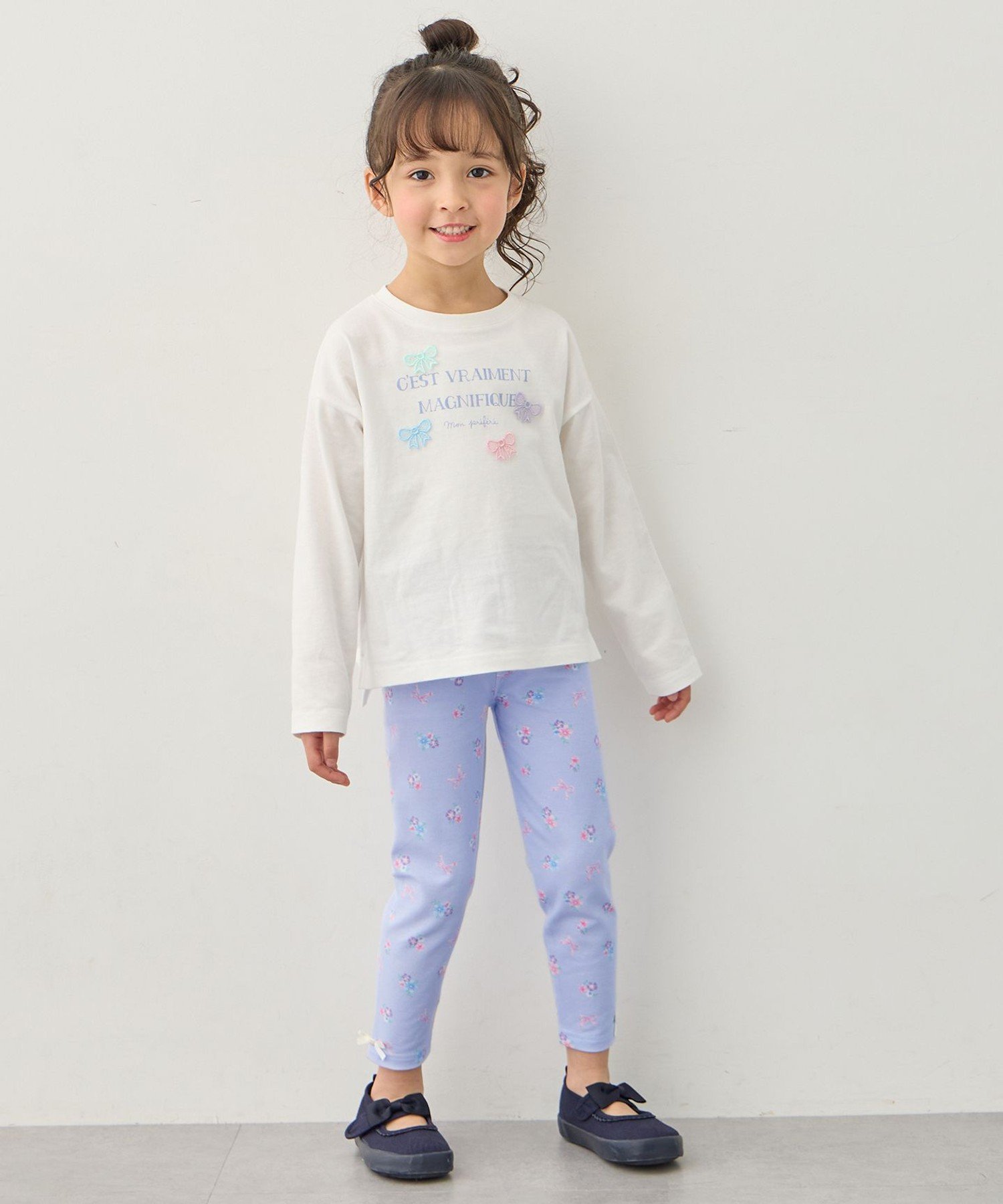 Футболка с длинными рукавами и принтом логотипа [100% хлопок] ANY KIDS, Off-white [001] — фото 4