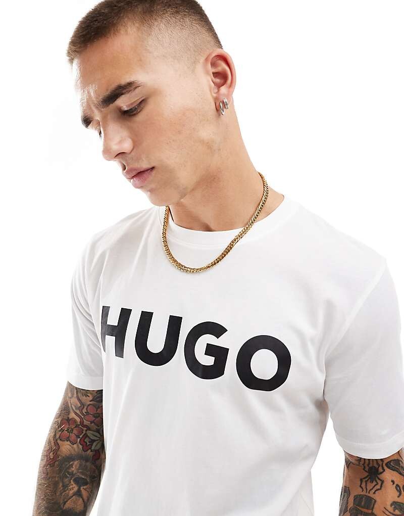 

Белая футболка с логотипом HUGO Dulivio
