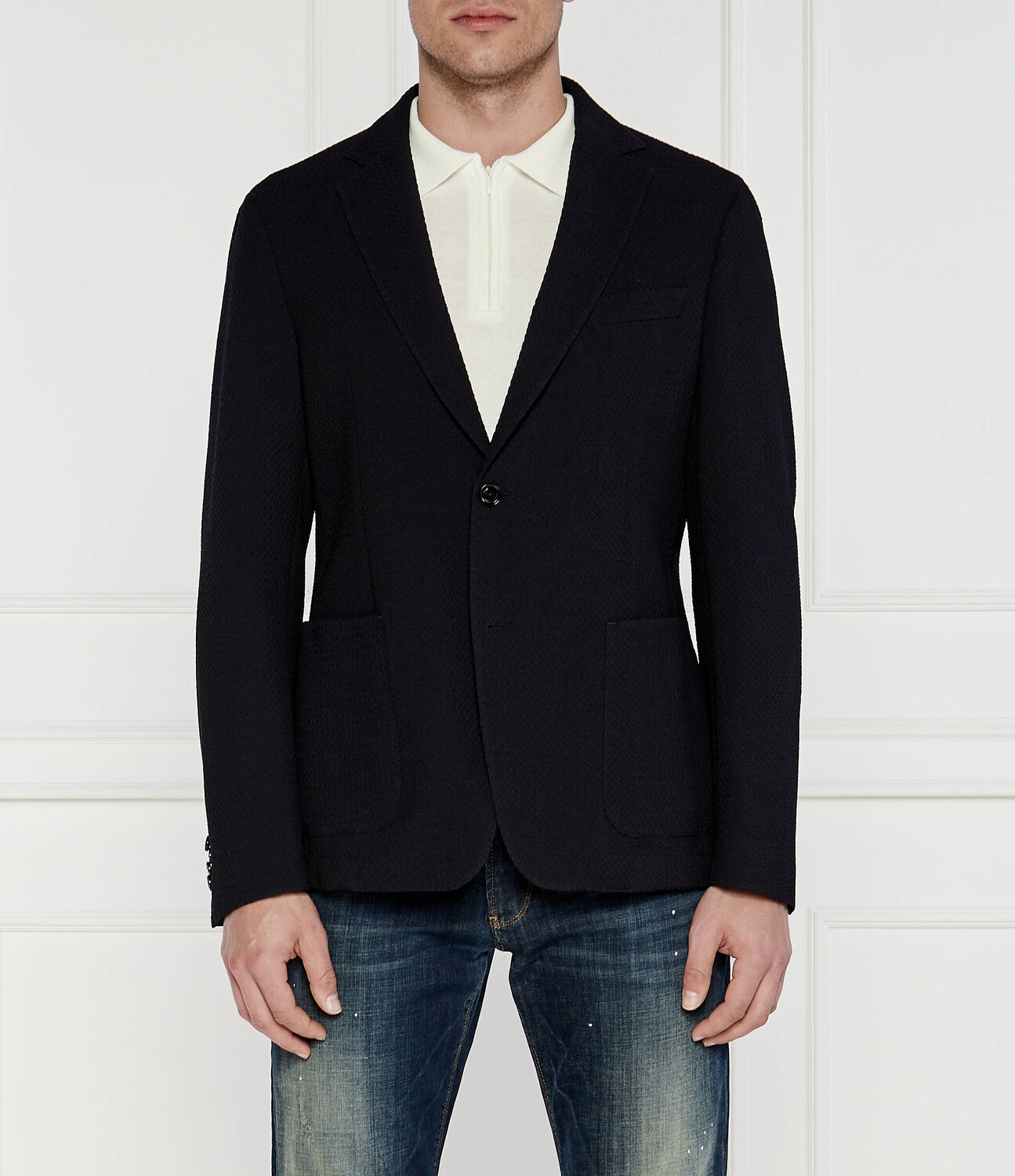 

Шерстяная куртка BOSS BLACK elegante Hanry Slim Fit, темно-синий