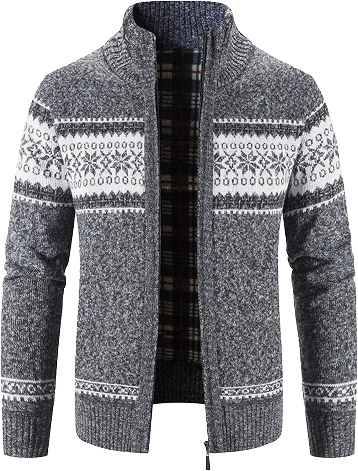 

Мужской кардиган с воротником стойкой, обычный крой, на молнии