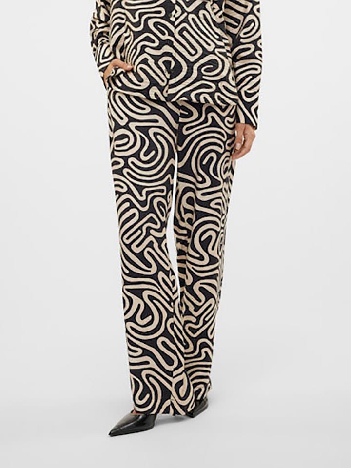 

Тканевые брюки Vero Moda, черный/бежевый