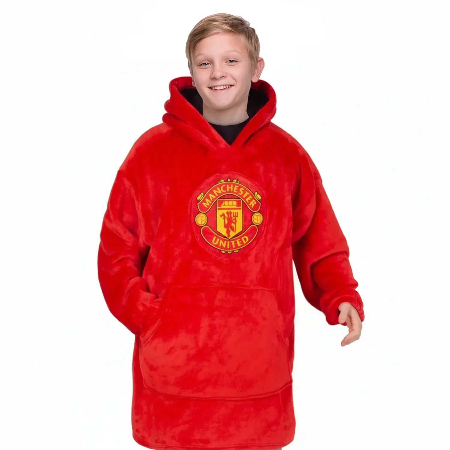 Детская худи-одеяло оверсайз Manchester United Manchester United Fc, красный