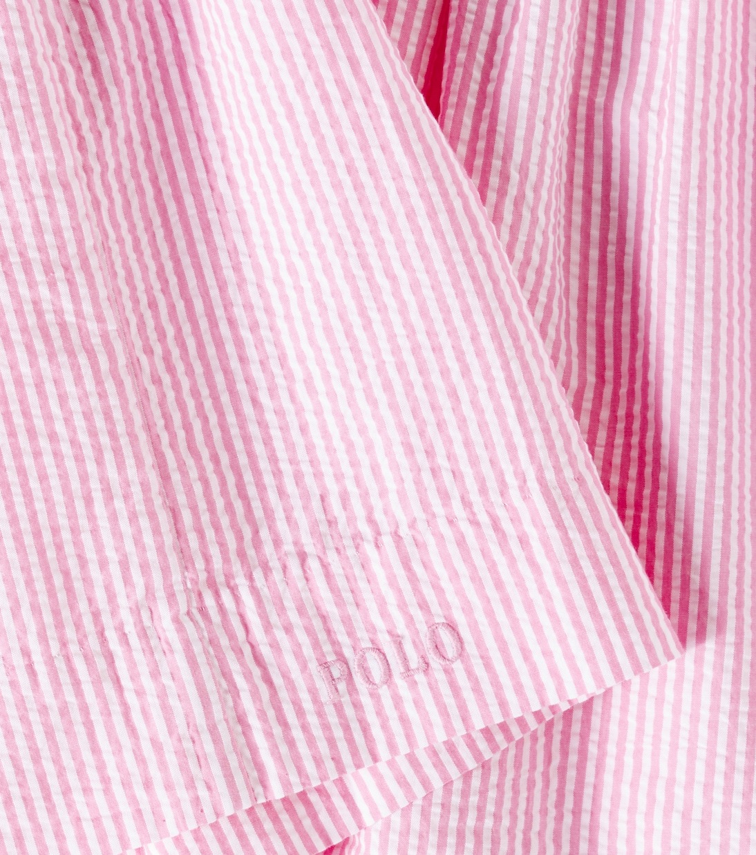 Полосатое хлопковое платье Polo Ralph Lauren Kids, Laguna Pink/White — фото 3