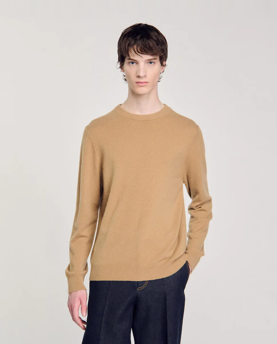 

Кашемировый мужской свитер Sandro, цвет Camel