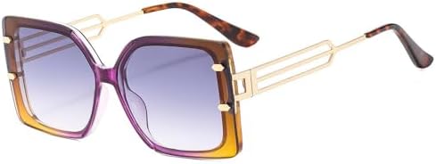 

Солнцезащитные очки квадратной формы зеленого цвета 2027 года для женщин и мужчин, с ажурной конструкцией, градиентным переходом цвета и защитой от УФ-излучения UV400 MTZJH, Purple Grey