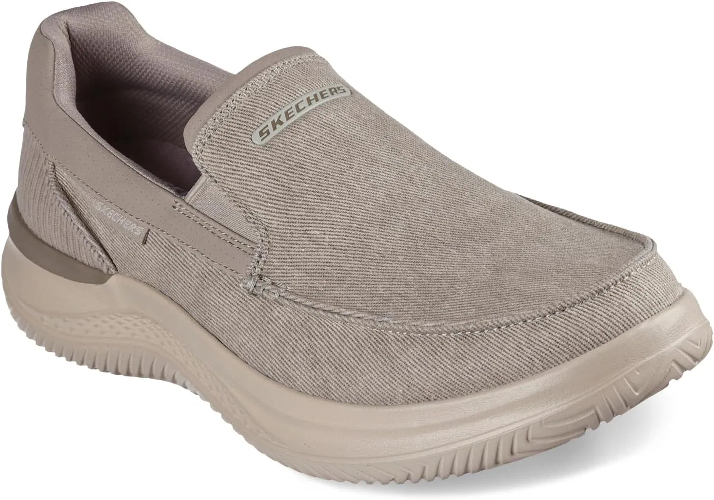 Мужские слипоны Skechers Hasting Fielden, Taupe Canvas — фото 2
