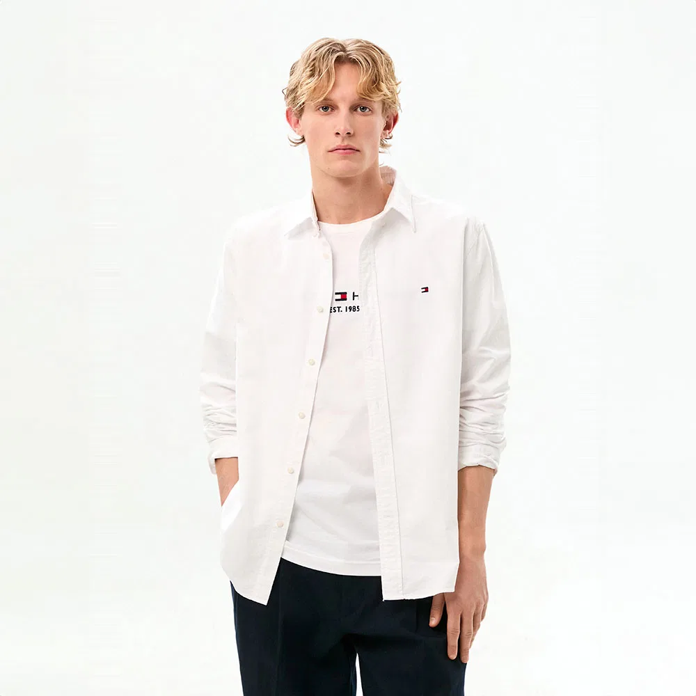 Мужская оксфордская рубашка Heritage Regular Fit белая от Tommy Hilfiger