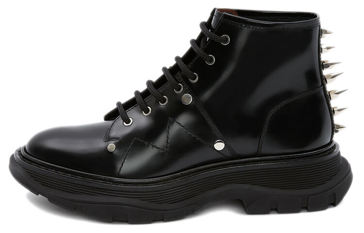 Ботинки Alexander Mcqueen Tread Slick Lace Up, черный / серебряный