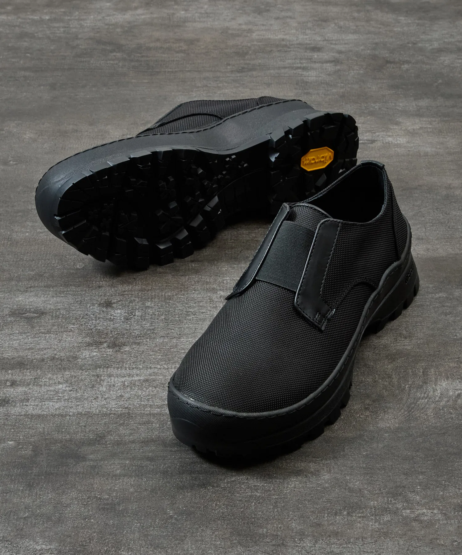 Мужские слипоны PADRONE из кожи и нейлона с Vibram чёрные