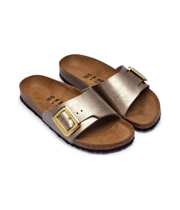 Тапочки Birkenstock Catalina с элементами кожи, золотой — фото 3