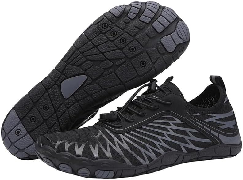 

Походные кроссовки для женщин и мужчин - дышащая нескользящая спортивная обувь, обувь для походов с широким носком, нескользящая обувь для людей с нейропатией, комфортная обувь (черный, женский размер 7, мужской размер 5) Ioaiuyg