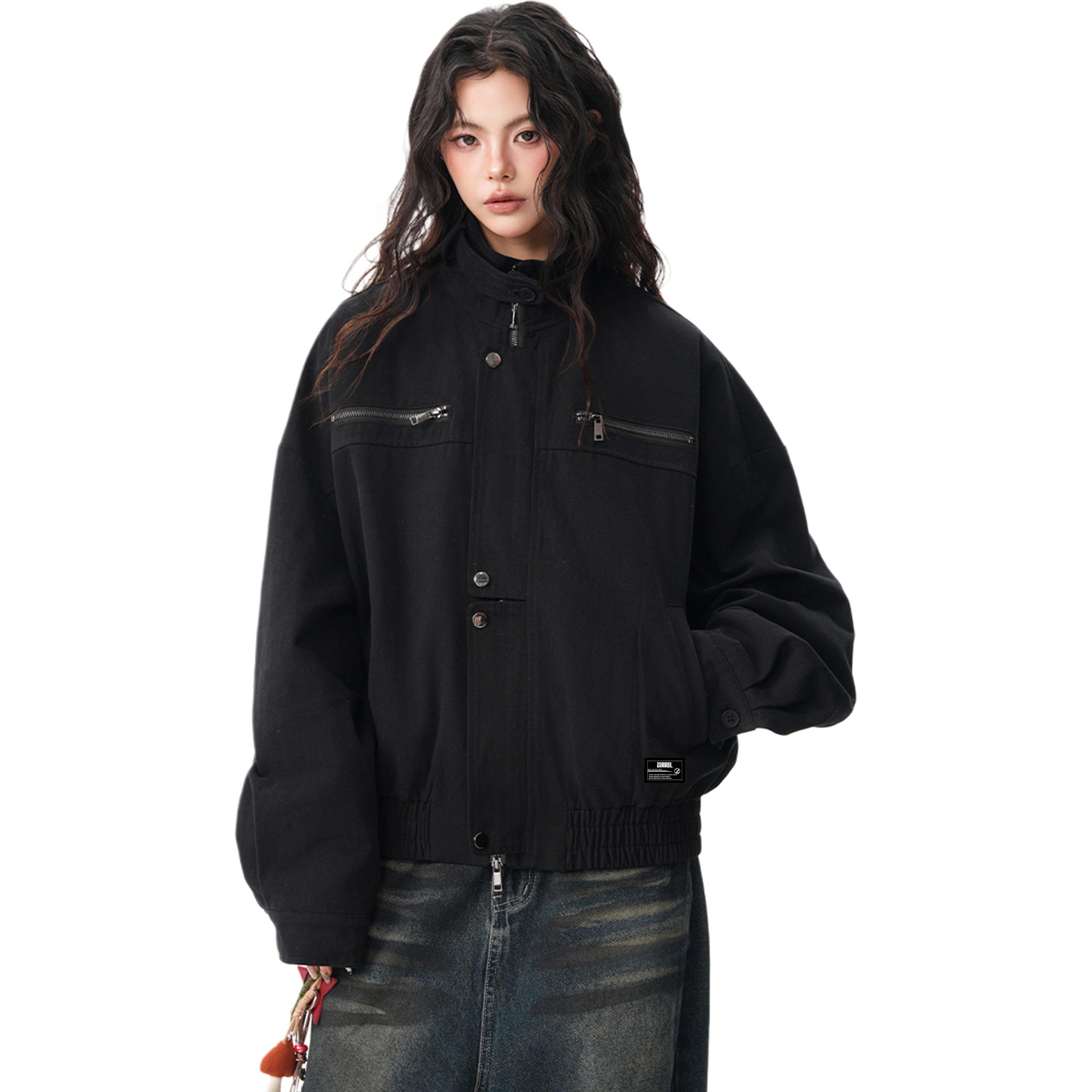 

Куртка Unisex Stand Collar Moderate ZIAREL, черный with removable logo