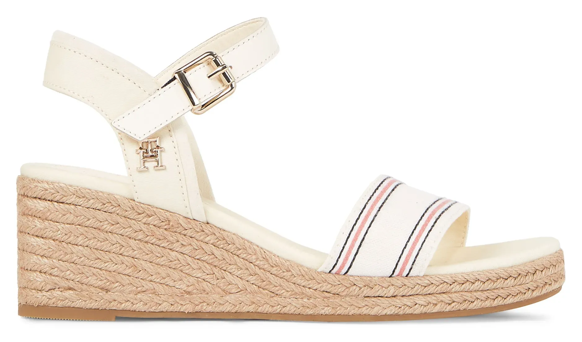 

Босоножки на танкетке Tommy Hilfiger "SHIRTING WEDGE SANDAL", летняя обувь, босоножки, танкетка, с регулируемой пряжкой, красный