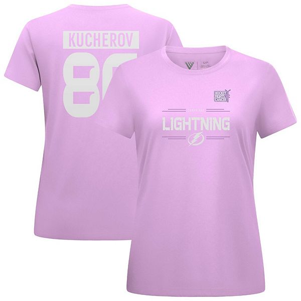 

Женская футболка Tampa Bay Lightning Nikita Kucherov Hockey Fights Cancer Levelwear