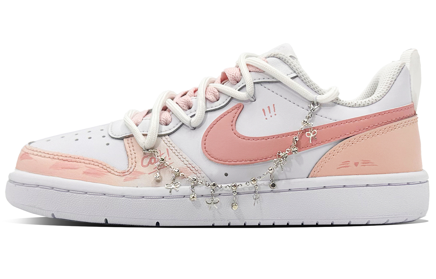 

Court Borough Peach Cream Low top детские скейтбординг кроссовки для подростков Nike, розовый