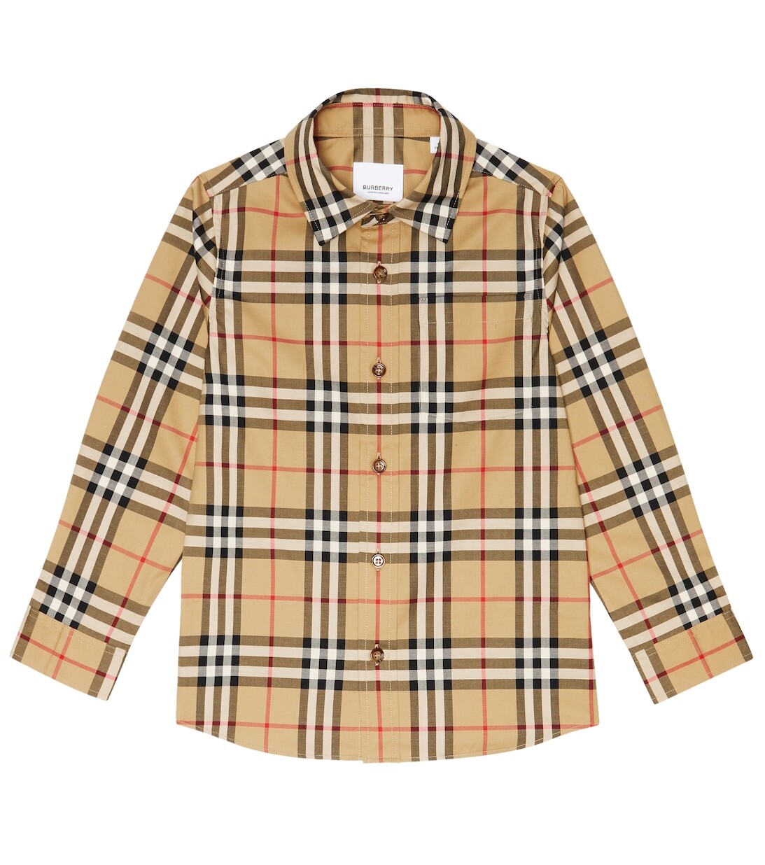 

Клетчатая рубашка из смесового хлопка Burberry, бежевый