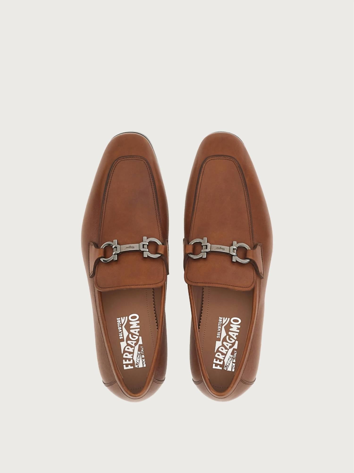Мужские мокасины с орнаментом Gancini коричневого цвета Salvatore Ferragamo, коричневый — фото 4