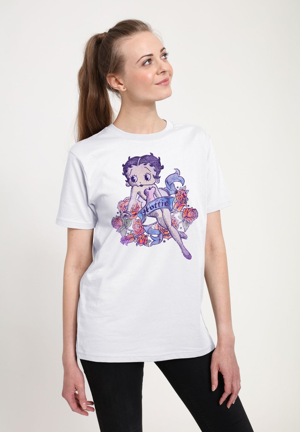 

Футболка с принтом BETTY BOOP HOTTIE TATTOO Henry Tiger, белый