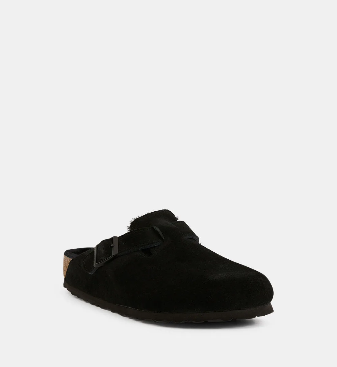 Обычные сабо Boston с овечьей шерстью BIRKENSTOCK, черный — фото 2