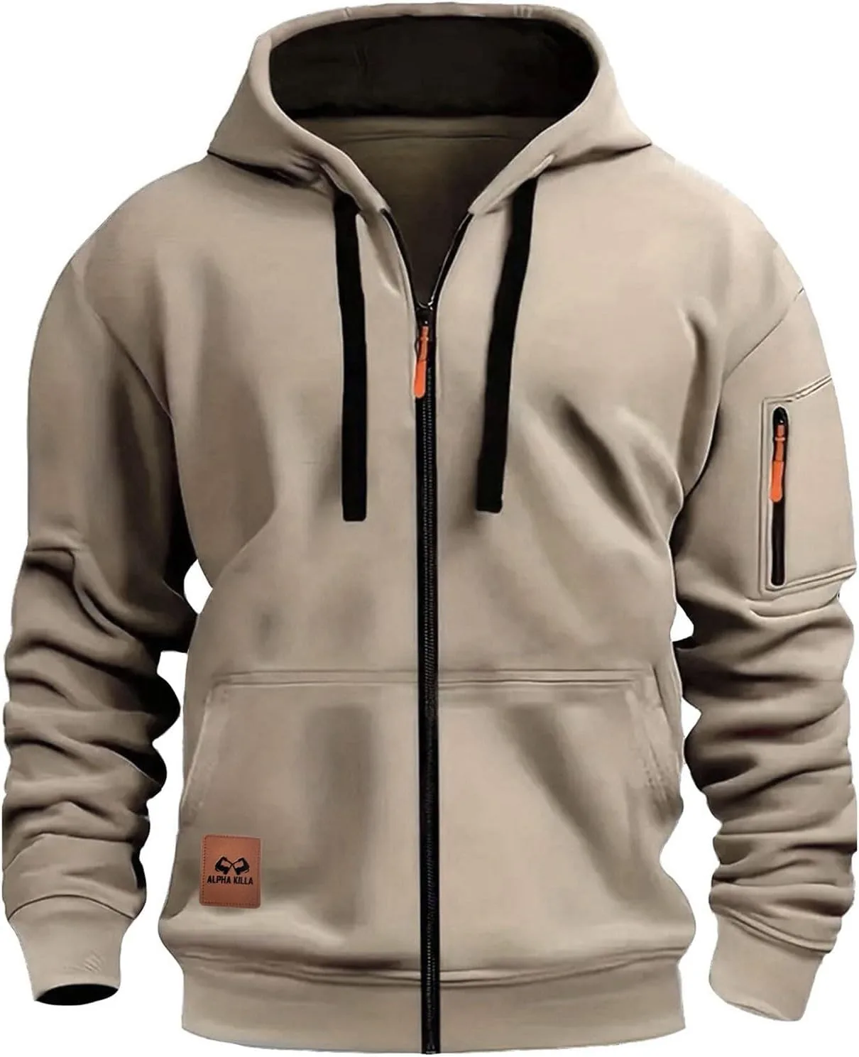 

Мужская тактическая толстовка с капюшоном Casual Full Zip и карманами