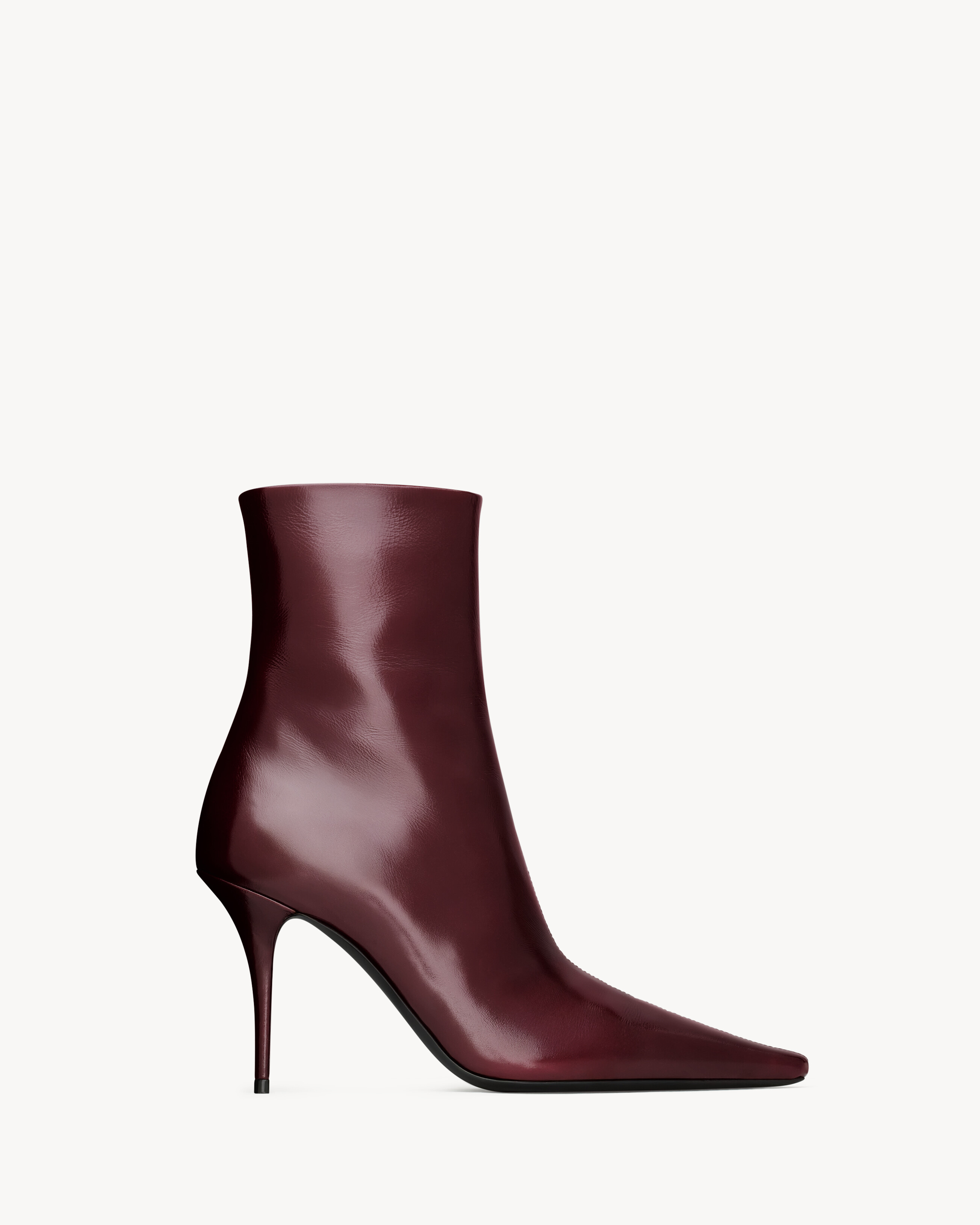 Ботильоны ASHLEY из гладкой кожи Saint Laurent, бордо