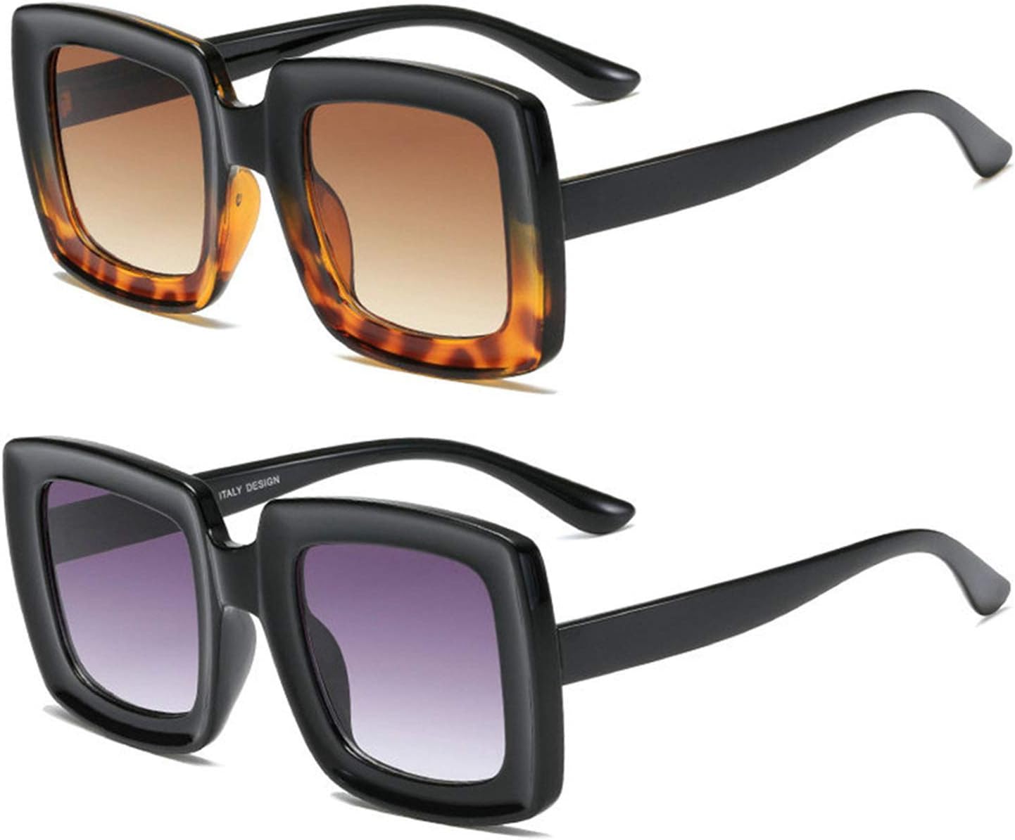 

Солнцезащитные очки COTIA большого размера для женщин, большие солнцезащитные очки для мужчин, квадратная оправа, цветные, винтажные, большие, в стиле ретро, Black Leopard&black Gray