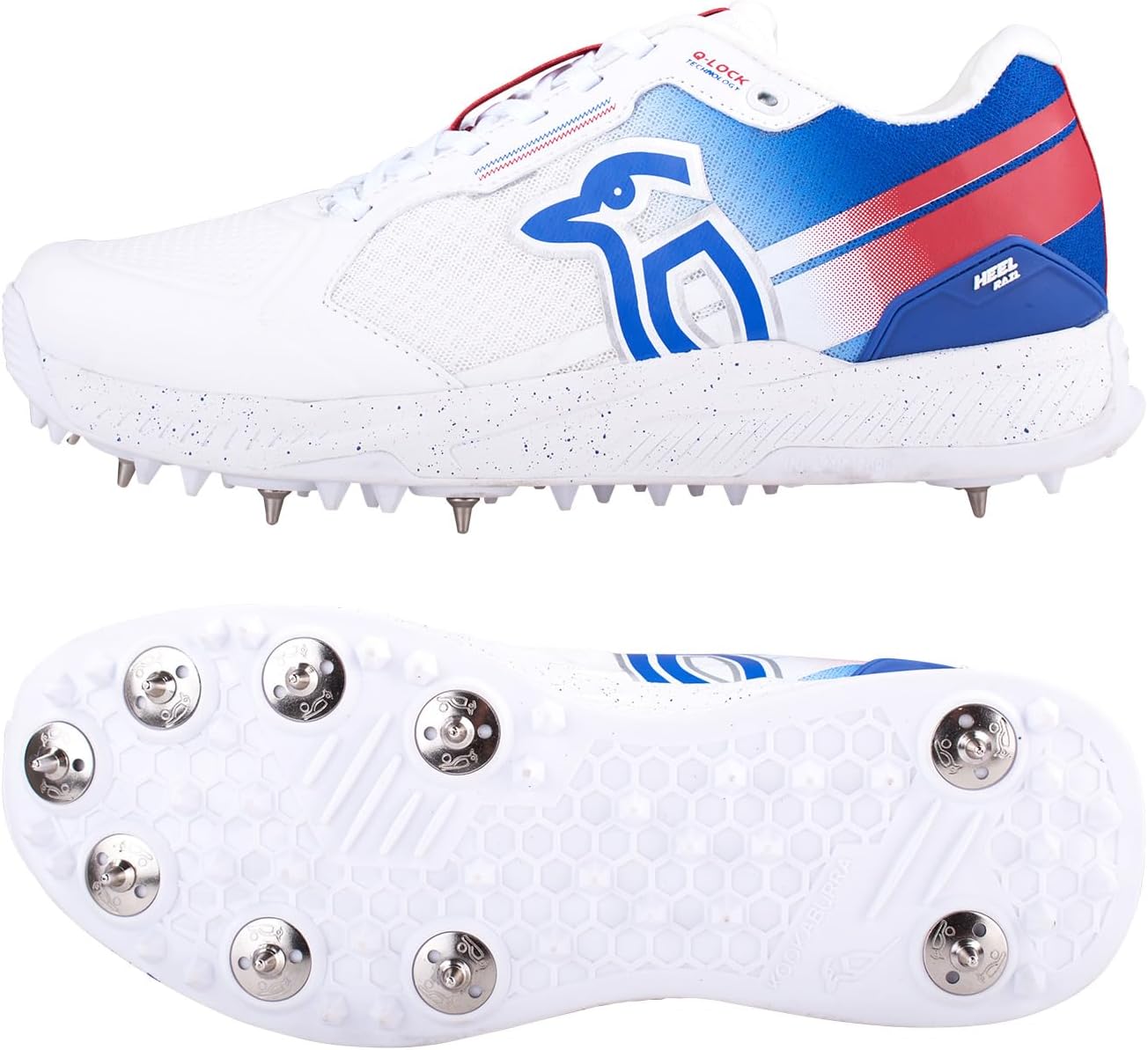 

KOOKABURRA Унисекс Kc 1.0 Крикетные кроссовки с шипами, белый/красный/синий