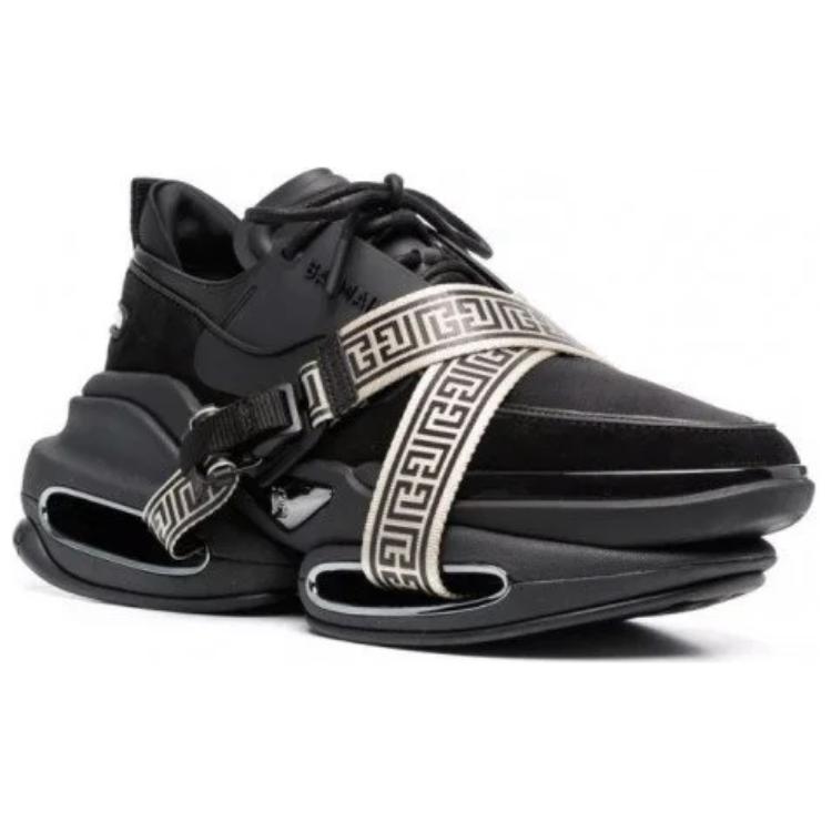 Низкие повседневные туфли мужские черные BALMAIN, Original Shoe Box Not Included — фото 4