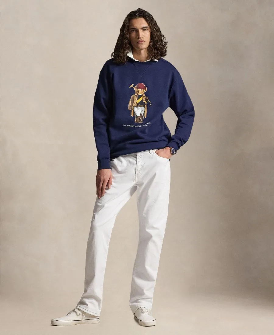 Мужская толстовка-поло из флиса "Медведь" больших размеров Polo Ralph Lauren, newport темно-синий-society bear — фото 2