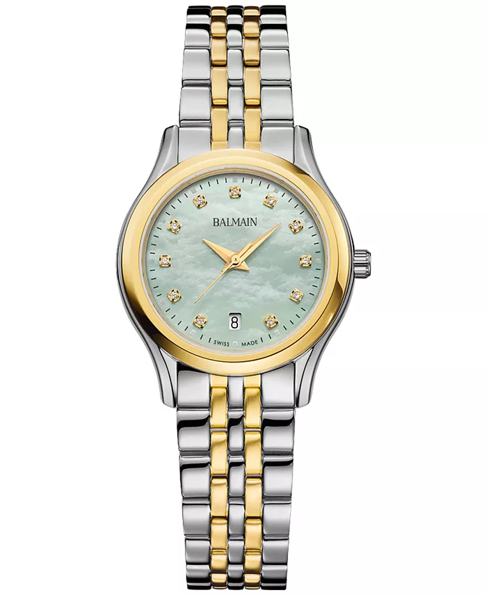 

Женские часы Swiss Beleganza Diamond (1/20 ct. общ. вес) с браслетом из двухцветной нержавеющей стали, 28 мм Balmain