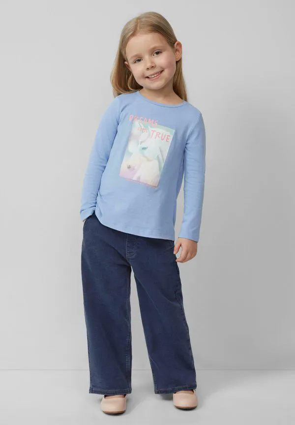 Джинсы средней посадки, широкие, расклешенные. S.Oliver, Blau