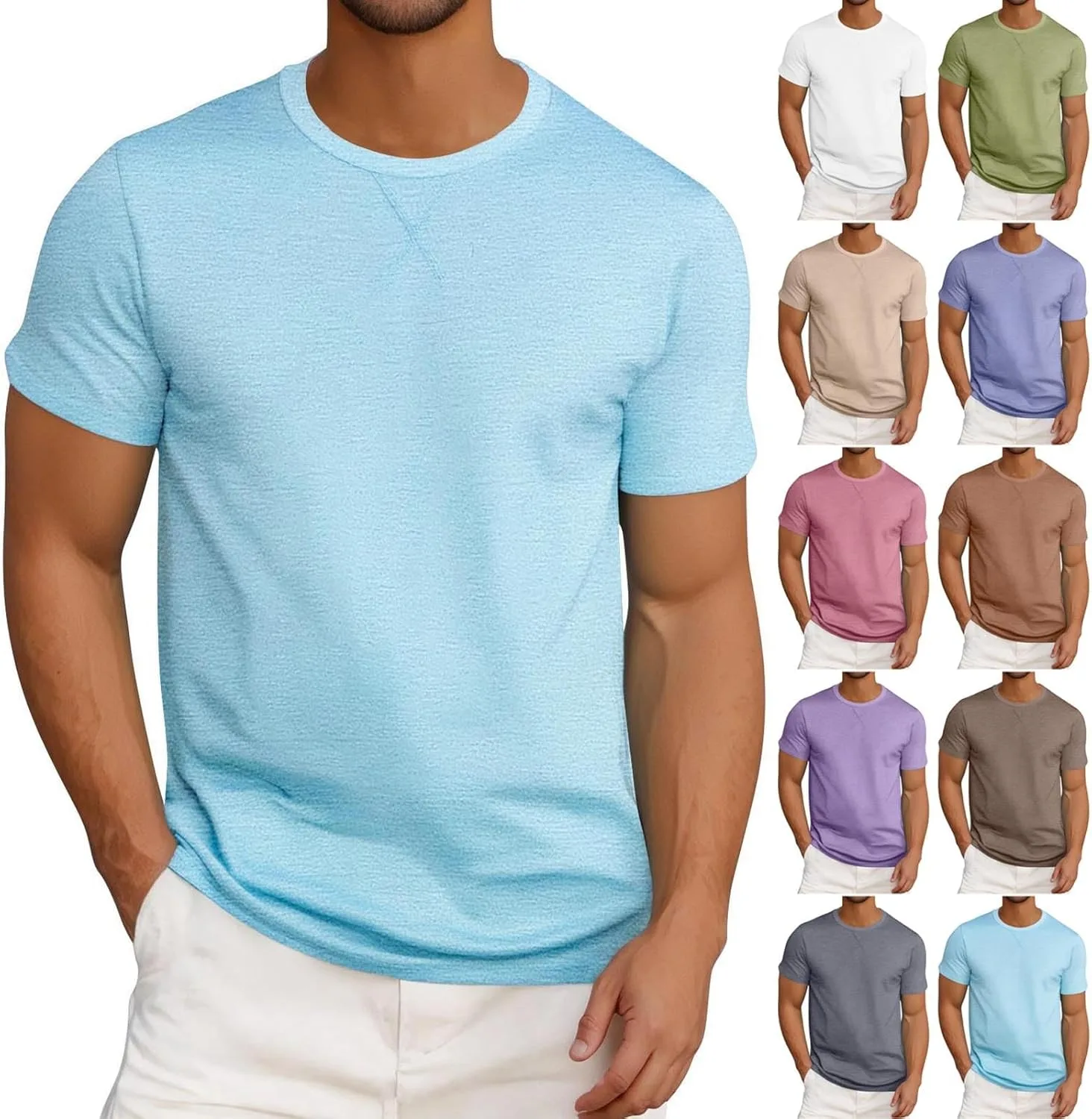 

Мужская футболка для тренировок летняя Casual с коротким рукавом и круглым вырезом Loose Fit