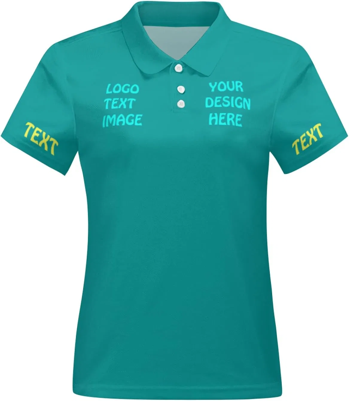 Женское поло, индивидуальный дизайн, фирменный цвет Teal