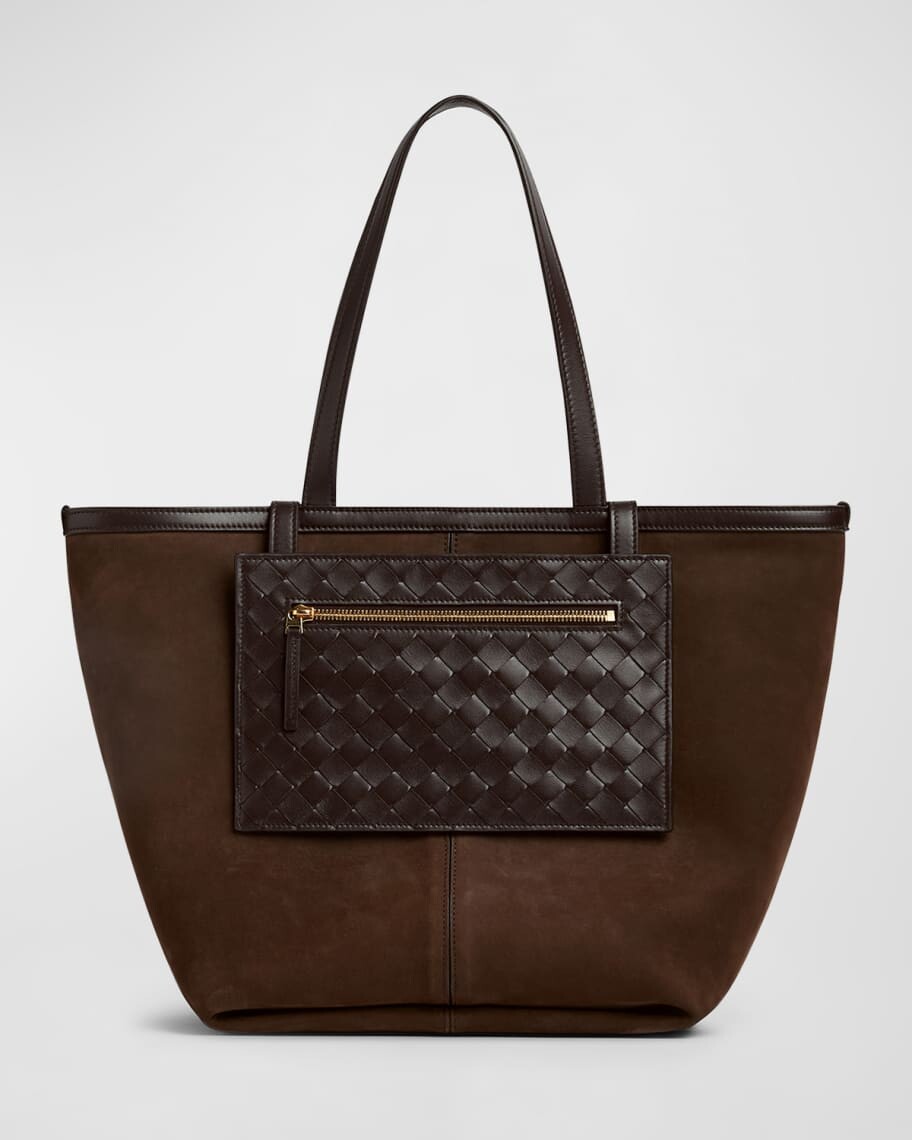 

Большая сумка из замши и кожи среднего размера Bottega Veneta