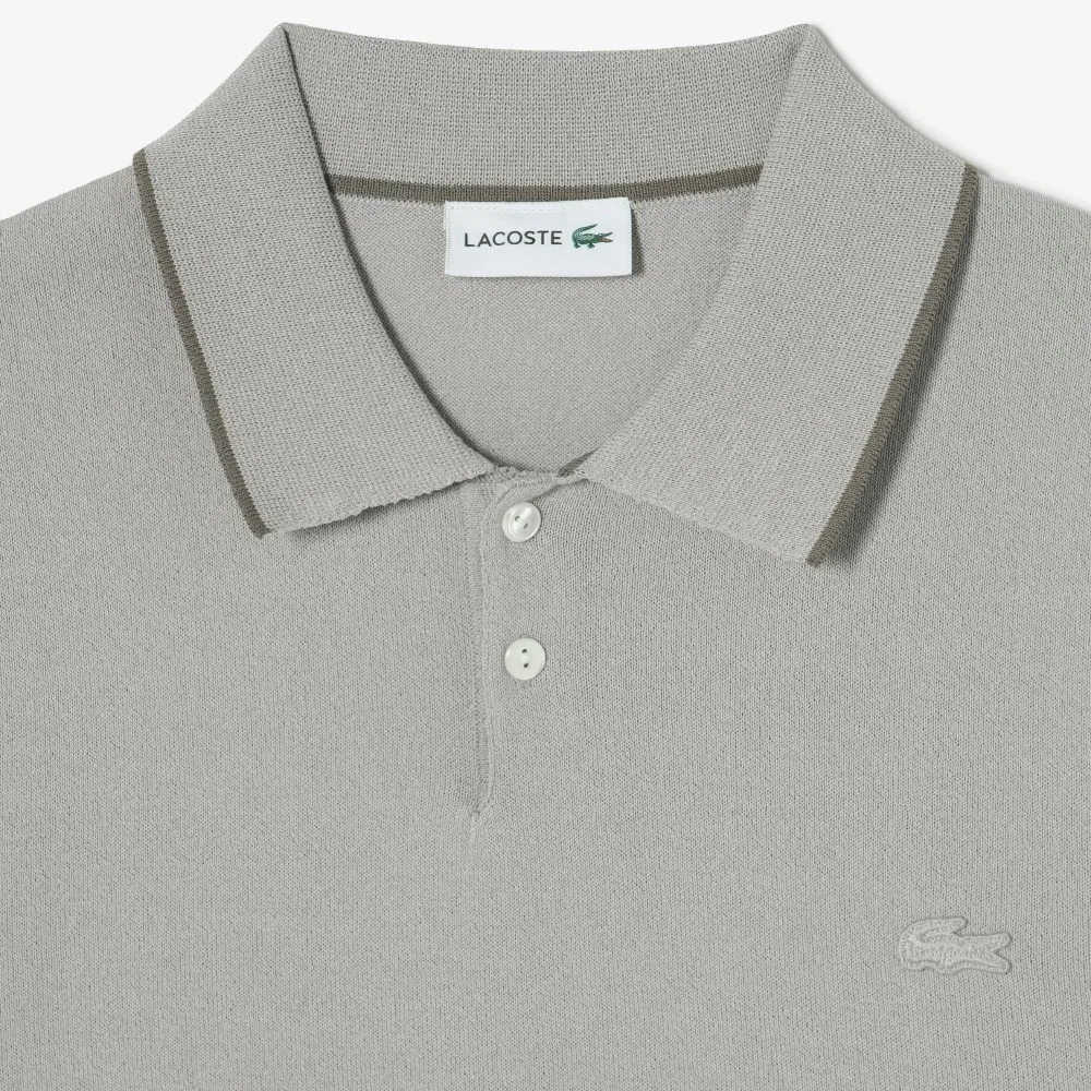 Мужской поло свитер с коротким рукавом из бумажной пряжи Lacoste — фото 2