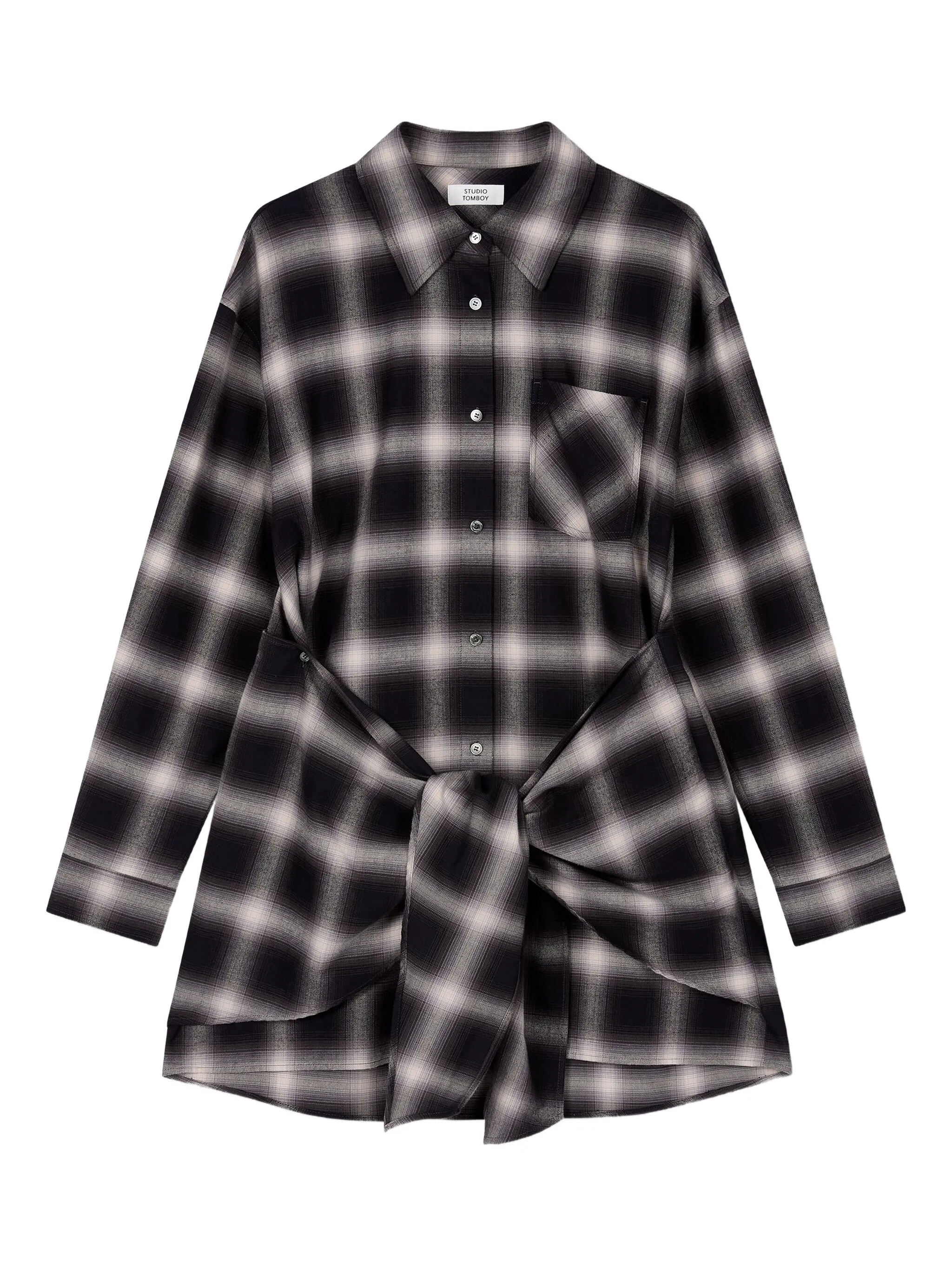 

Клетчатая рубашка Tomboy, черный
