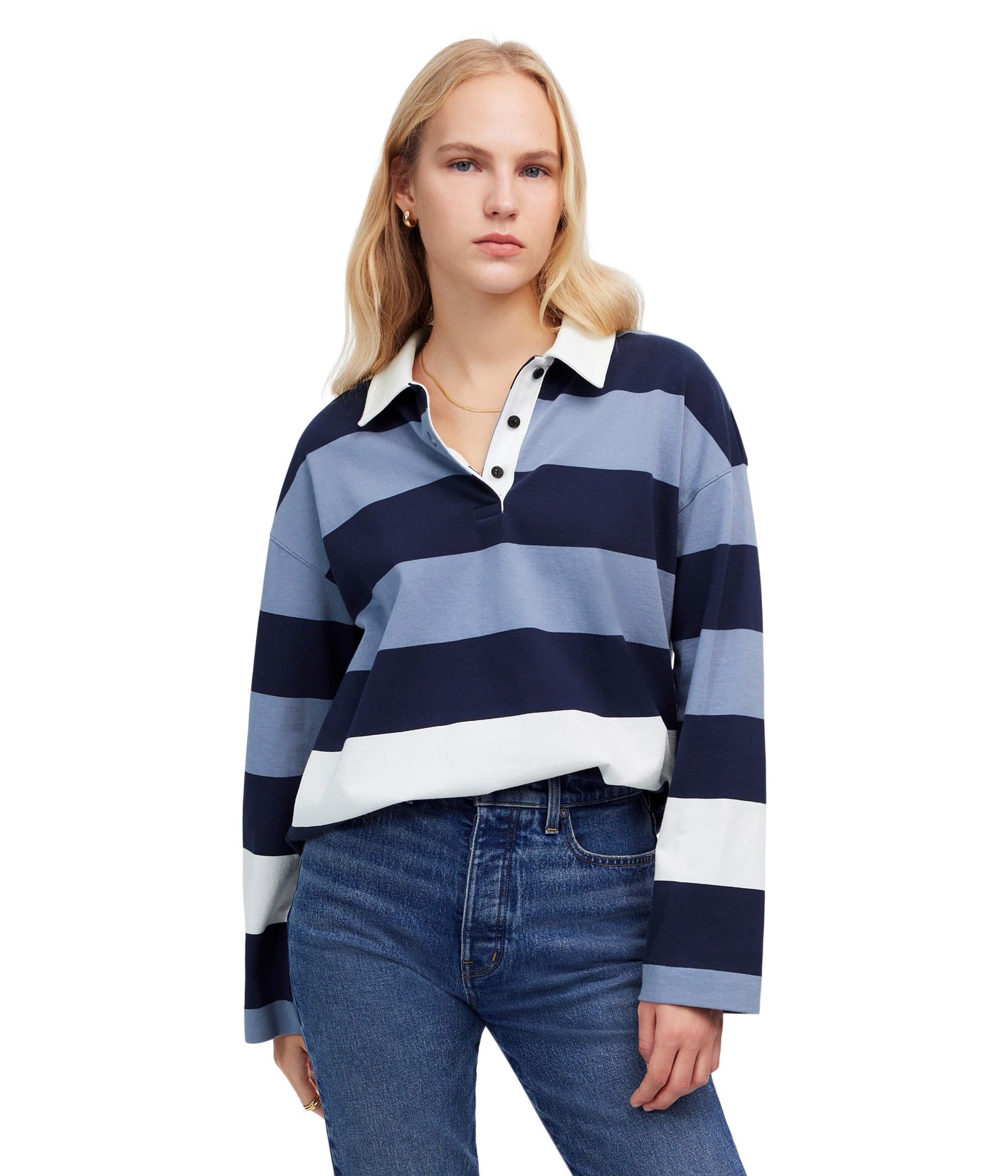 

Поло Madewell Hannah Rugby Polo, цвет Teapot Blue