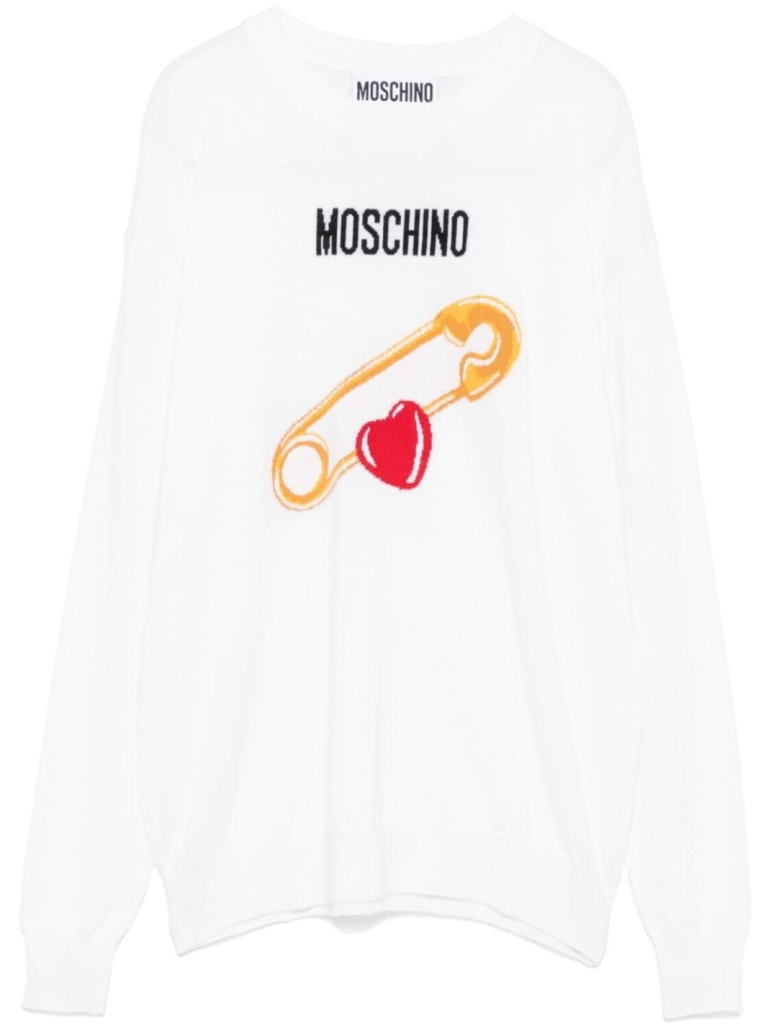 

Moschino свитер с логотипом, связанный интарсией, белый