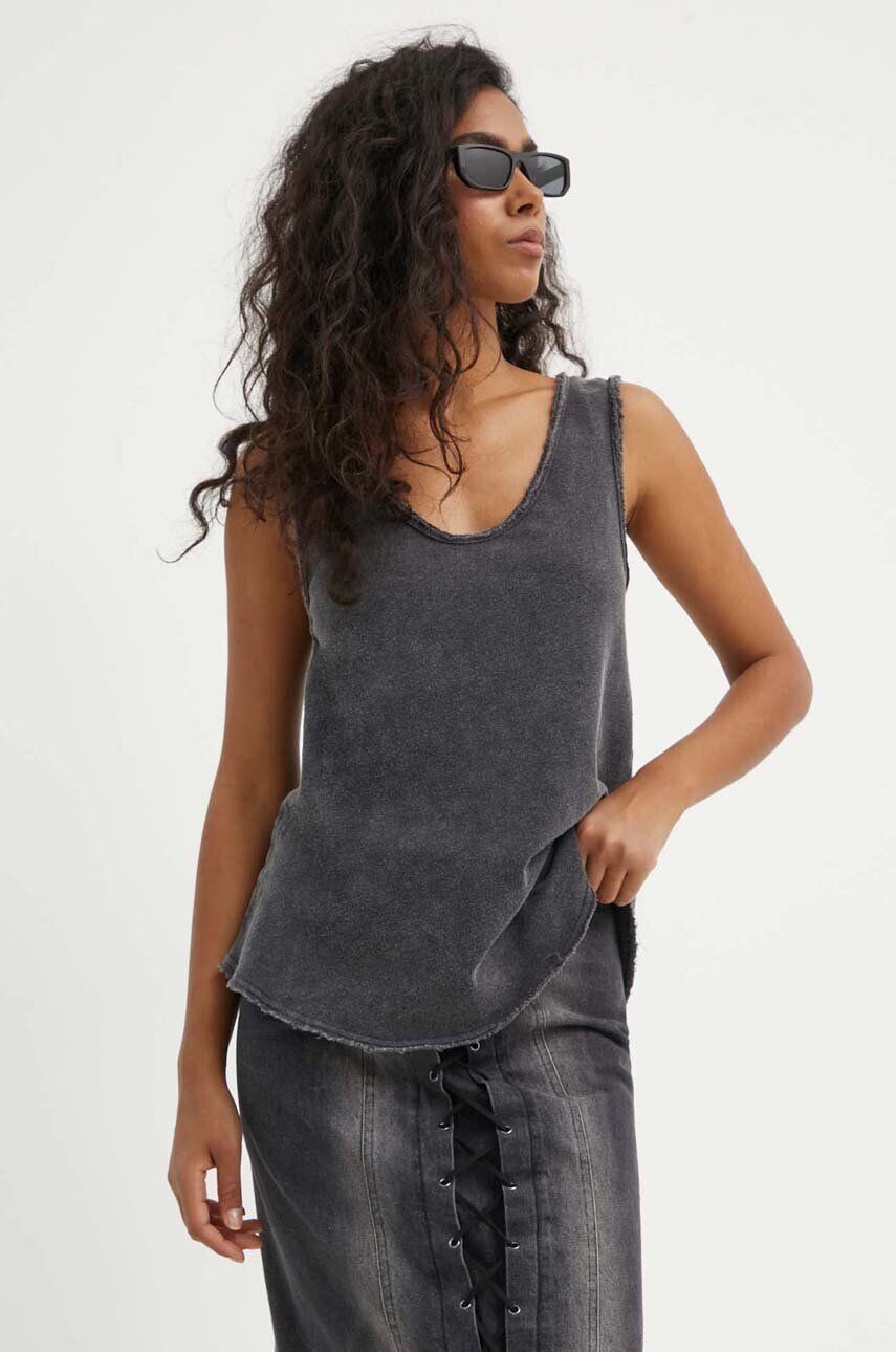 

Хлопковый топ DEBARDEUR COL U American Vintage, серый