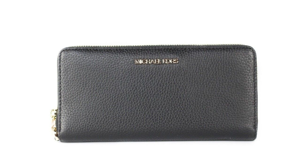 

Кошелек на запястье Jet Set Travel, большой, черный, из кожи Pebble Michael Kors