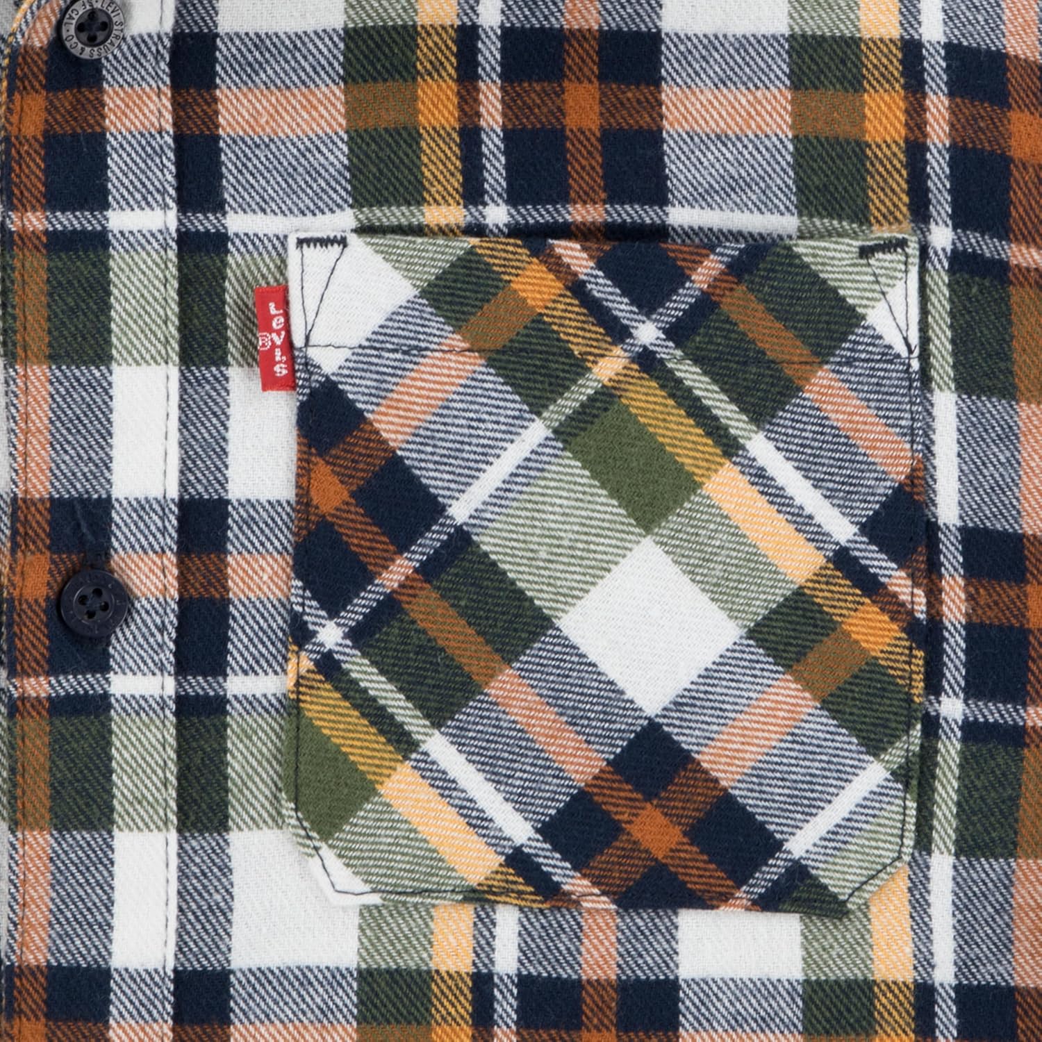 Рубашка Levi's для мальчиков с длинным рукавом и одним карманом на пуговицах, Rifle Green — фото 3