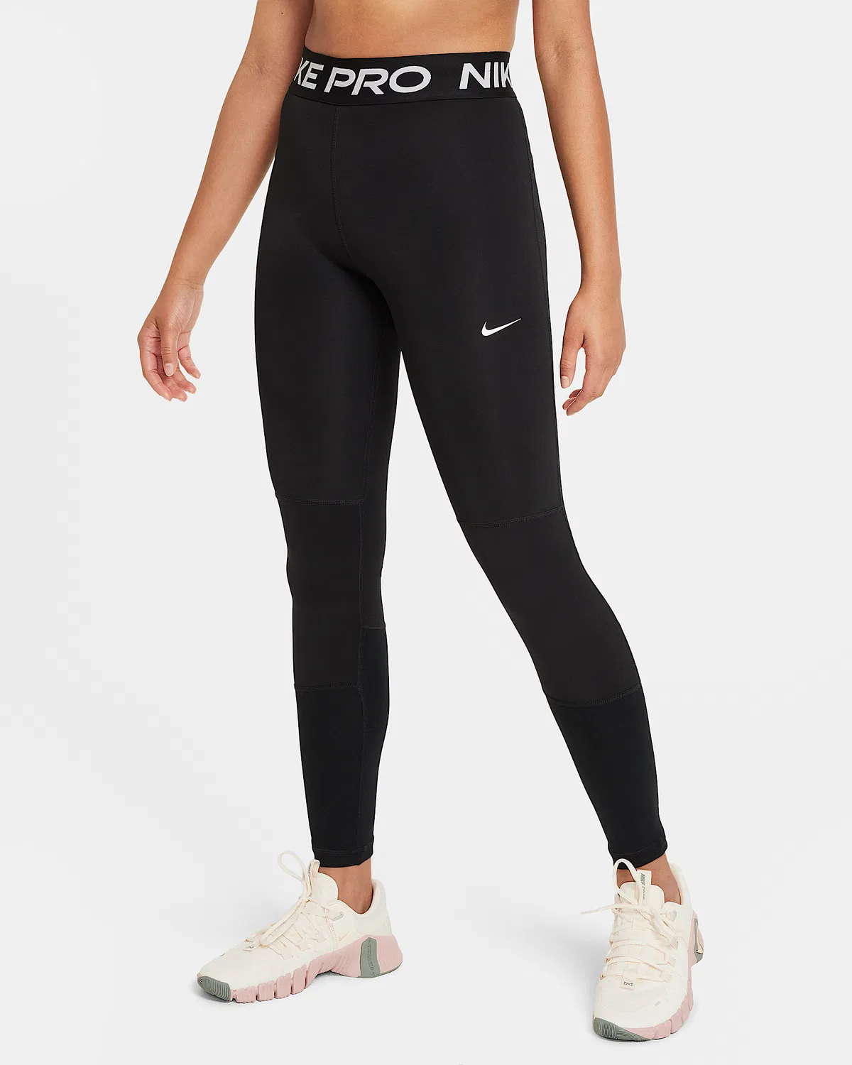 Детские леггинсы Nike Pro Dri-FIT для девочек, Black/White