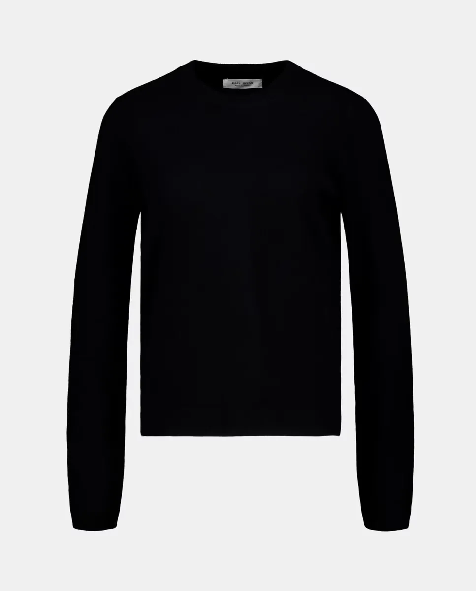 

Кашемировый женский свитер с круглым вырезом Easy Wear, черный